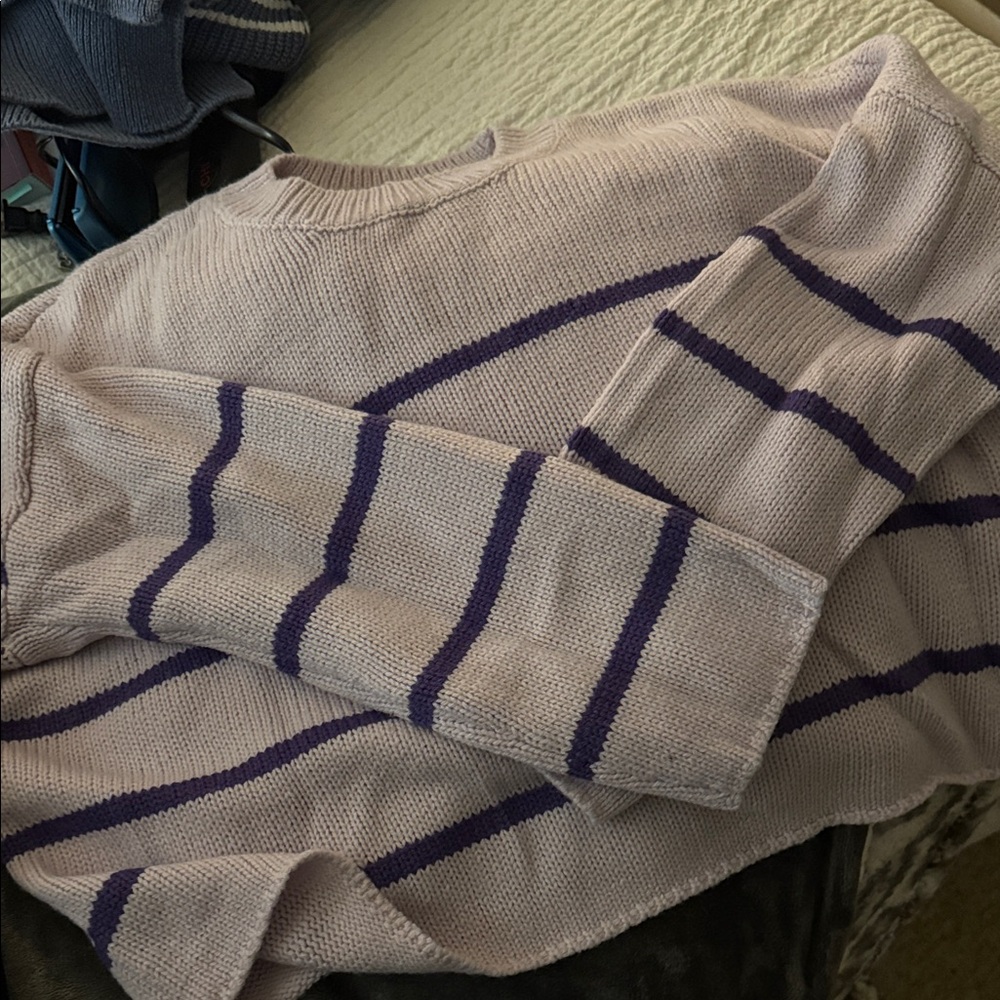 Marshalls Lavender and Purple Striped Cardigan